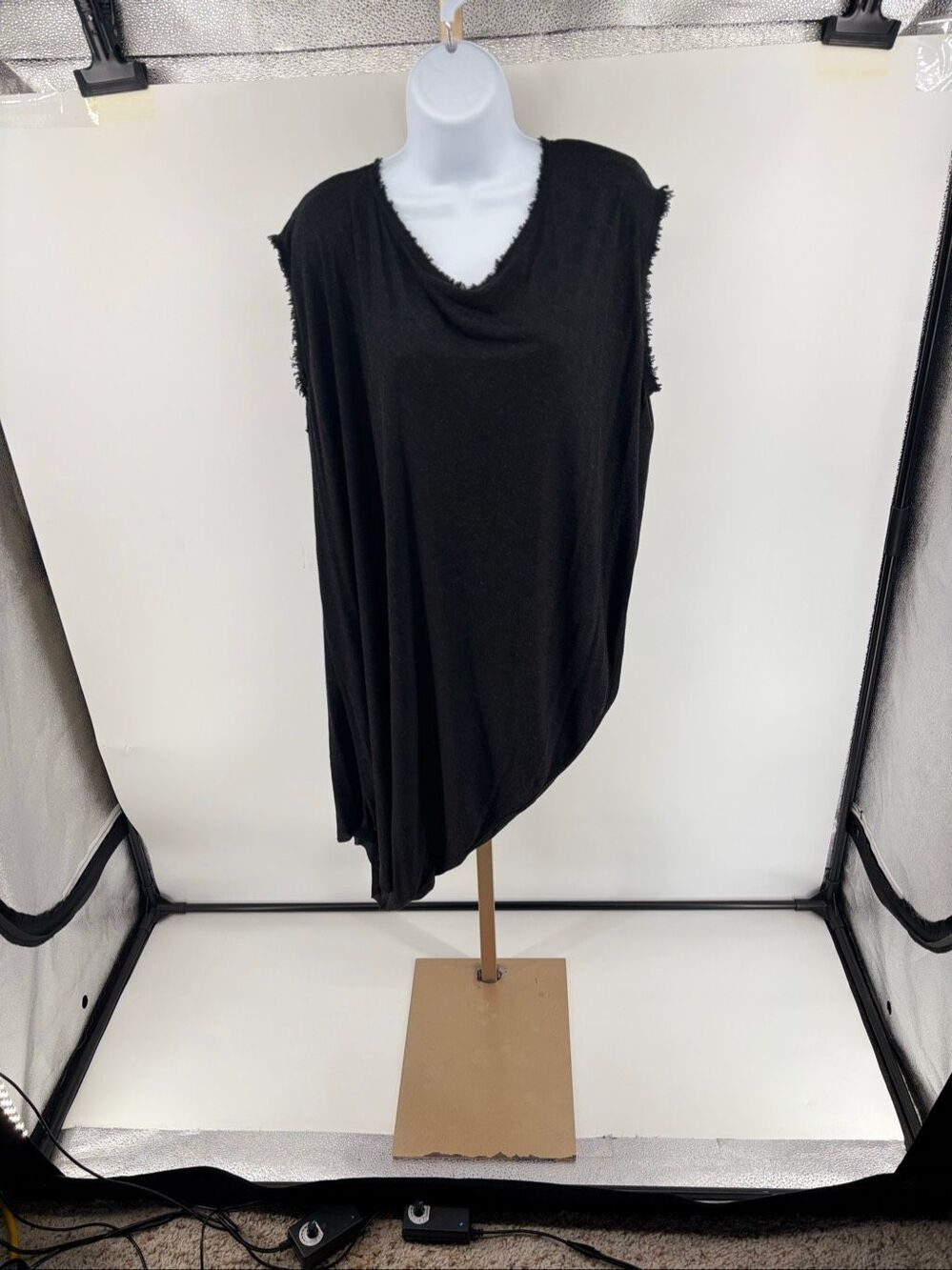 AllSaints Spitalfields Dita Tee Dress Size 8 Charcoal Asymmetrical